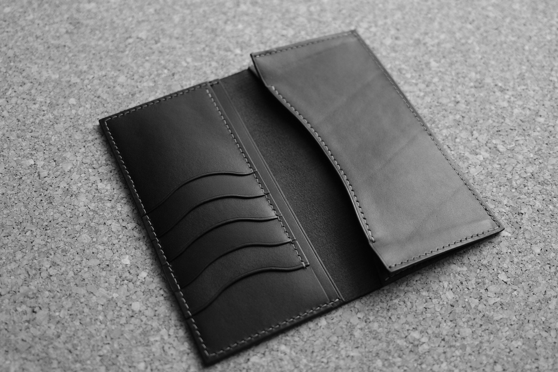 Sam's Wallet / Slim Long Wallet / Full Grain Leather Long Etsy