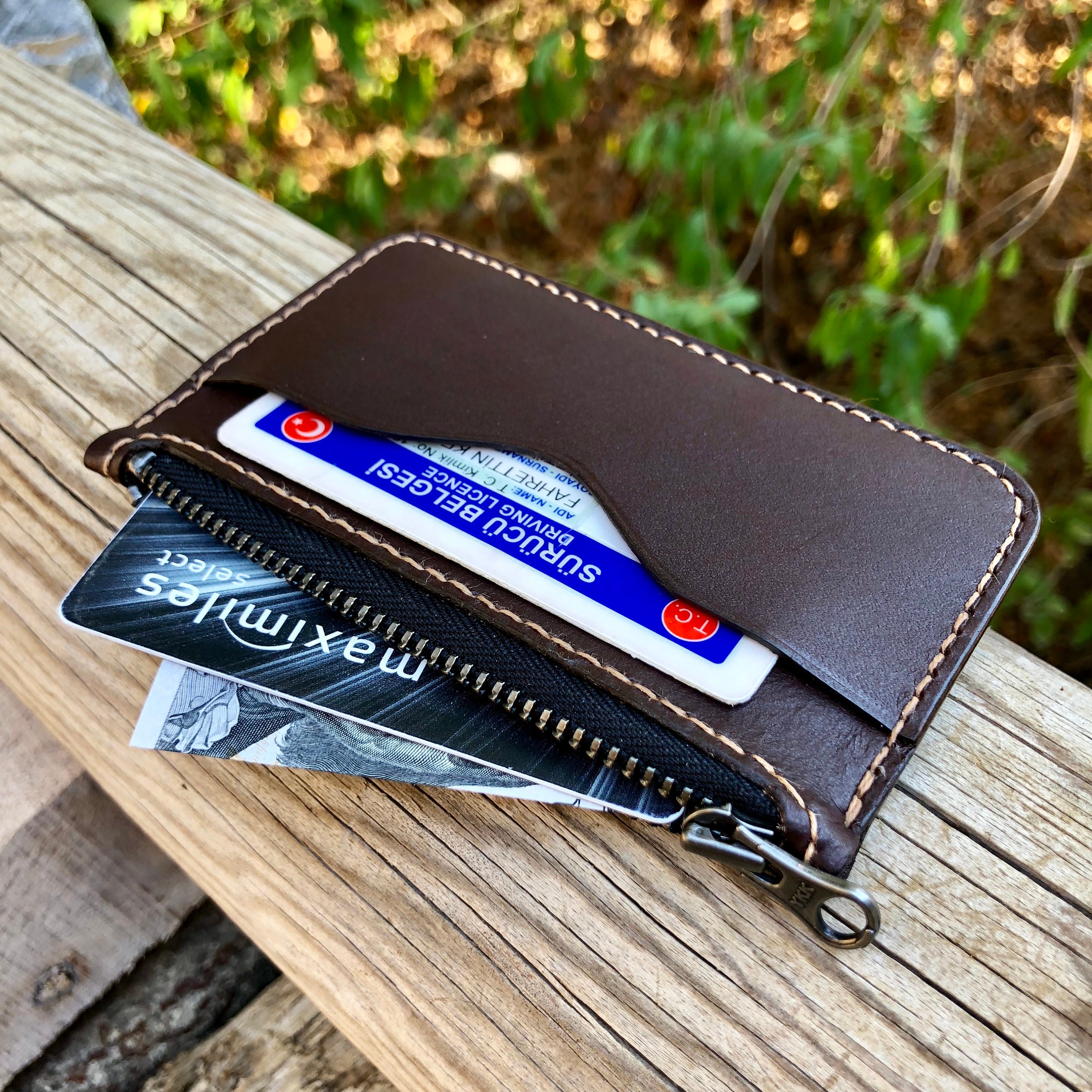 Zipper Card Wallet Etsy