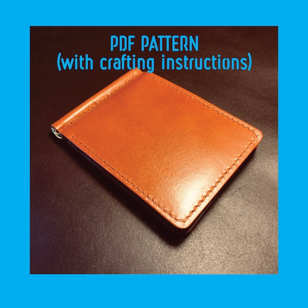 Money Clip Wallet number 1 Pattern - Digital PDF Template - Not the actual Wallet.