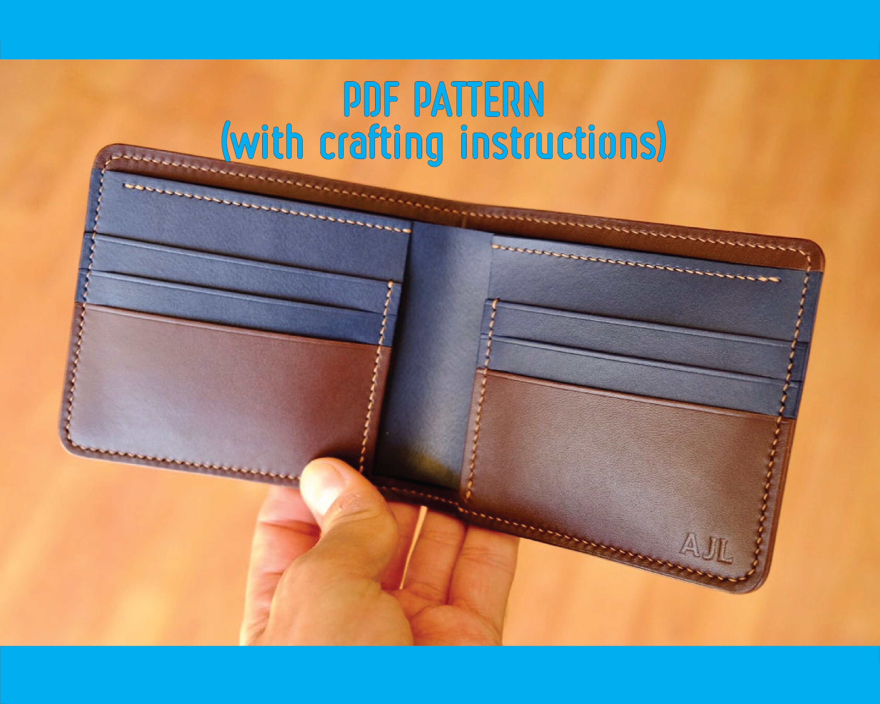 Making a Leather Unusual Bifold Wallet, Free PDF Pattern