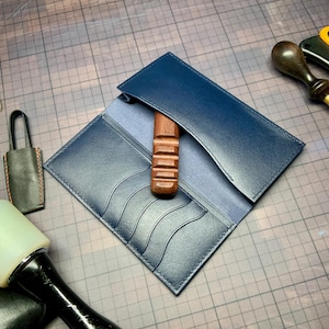 Cartera Sam's / Cartera larga delgada / Cartera larga de cuero de grano completo