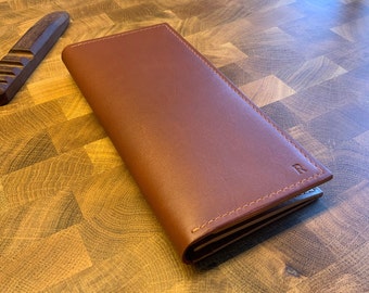 Leather long wallet (with zipper pocket).