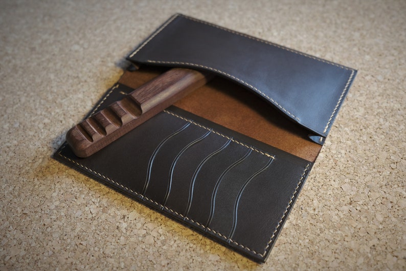 Handmade Full-Grain Leather Long Wallet for Men — Western Long Wallet