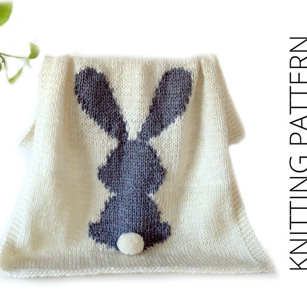 PATRÓN DE PUNTO Manta de conejo bebé, patrón de tejido manta de conejo, 2 Tamaños, tejido fácil, descarga instantánea, pdf ohlalana
