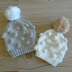 POPCORN hat knitting pattern for babies, toddlers and ADULTS DIY baby hat Bobbles baby hat, easy hat pattern, Instant download, ohlalana image 1