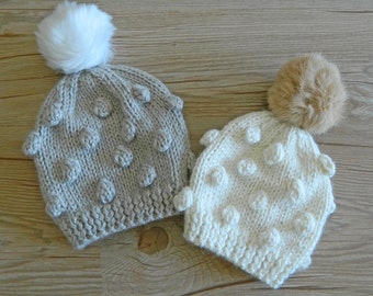 POPCORN hat knitting pattern for babies, toddlers and ADULTS - DIY baby hat - Bobbles baby hat, easy hat pattern, Instant download, ohlalana