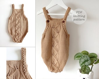 BOSQUE Baby Romper knitting pattern, Baby Onesie Knitting Pattern, lace baby romper, Knit Baby Sunsuit Pattern, Instant Download, ohlalana