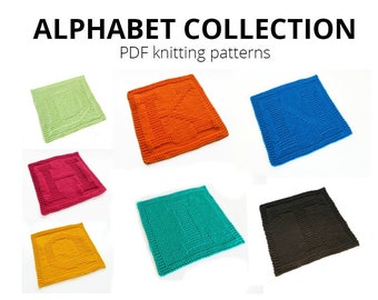 ALPHABET collection - 26 knitting patterns for letters - Beginner knit blanket - Easy knit baby blanket pattern, Instant download, ohlalana