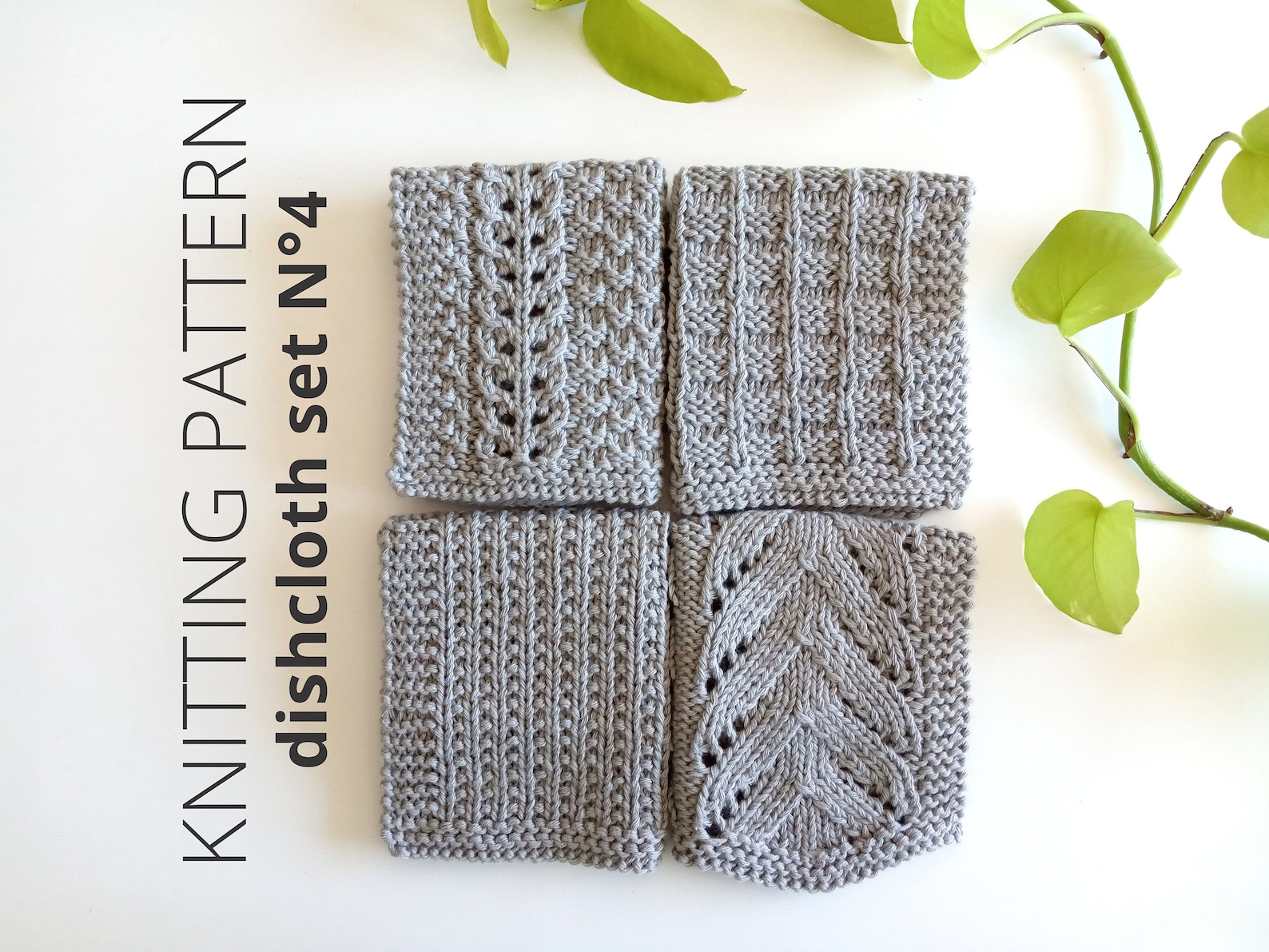 DISHCLOTH SET 4, Dishcloth Knitting Pattern Collection, Washcloth ...