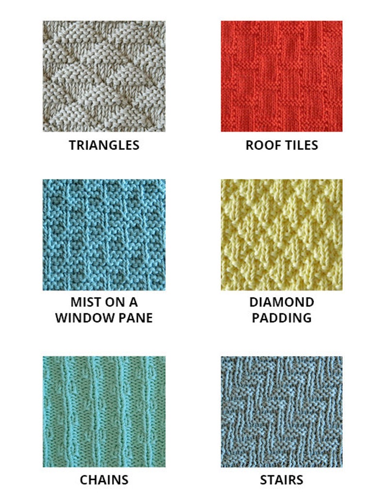 BEGINNER sampler blanket knitting pattern Beginner knit blanket PDF Easy knit baby blanket pattern ENGLISH Instant download image 3