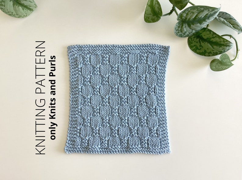 DISHCLOTH SET 8, dishcloth knitting pattern collection, 4 beginner patterns, quick easy knit patterns Instant download, ohlalana image 5