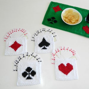POKER SET Strickanleitung, Tischset und Untersetzer Strickanleitung, I love Poker, DIY Poker Geschenk, ohlalana, Sofortdownload