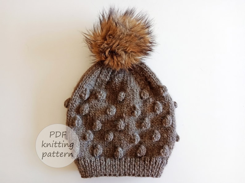 POPCORN hat knitting pattern for babies, toddlers and ADULTS DIY baby hat Bobbles baby hat, easy hat pattern, Instant download, ohlalana image 5