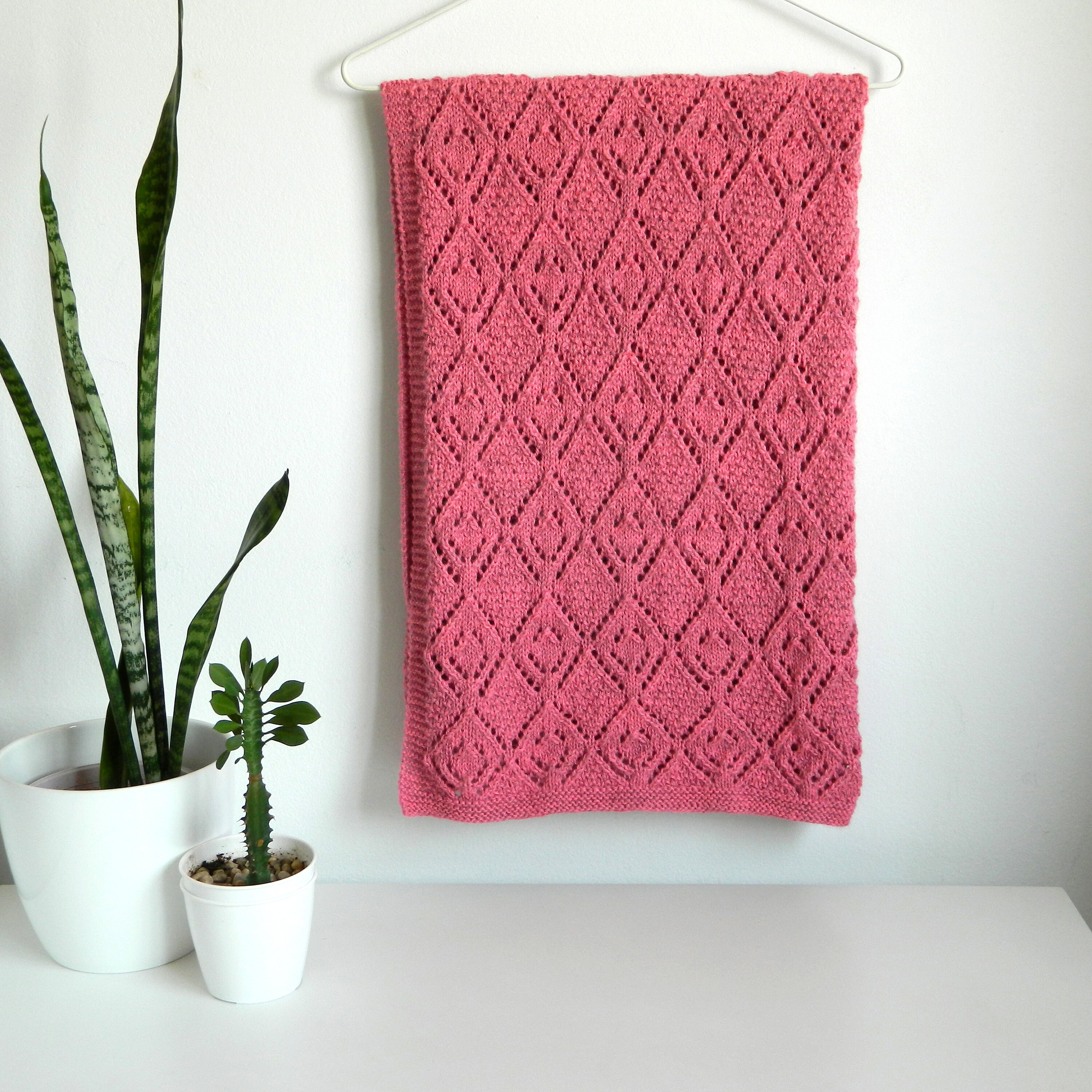 Lace Diamonds Blanket KNITTING PATTERN 4 SIZES Lace blanket Etsy