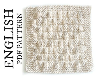 Easy KNITTING PATTERN Dishcloth in Basket Stitch, Easy Washcloth knitting pattern, beginner knitting pattern, Instant download