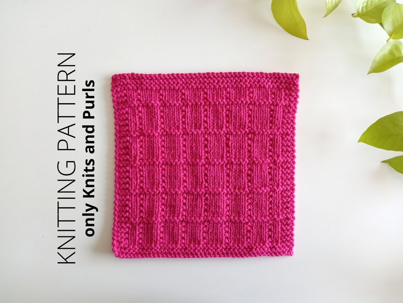 DISHCLOTH SET 3, dishcloth knitting pattern collection, 4 beginner patterns, Easy knit patterns Instant download, ohlalana image 2