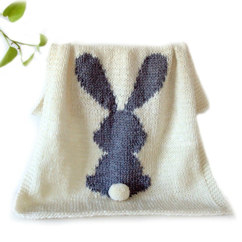 KNITTING PATTERN Bunny Baby Blanket Rabbit Blanket Baby Etsy