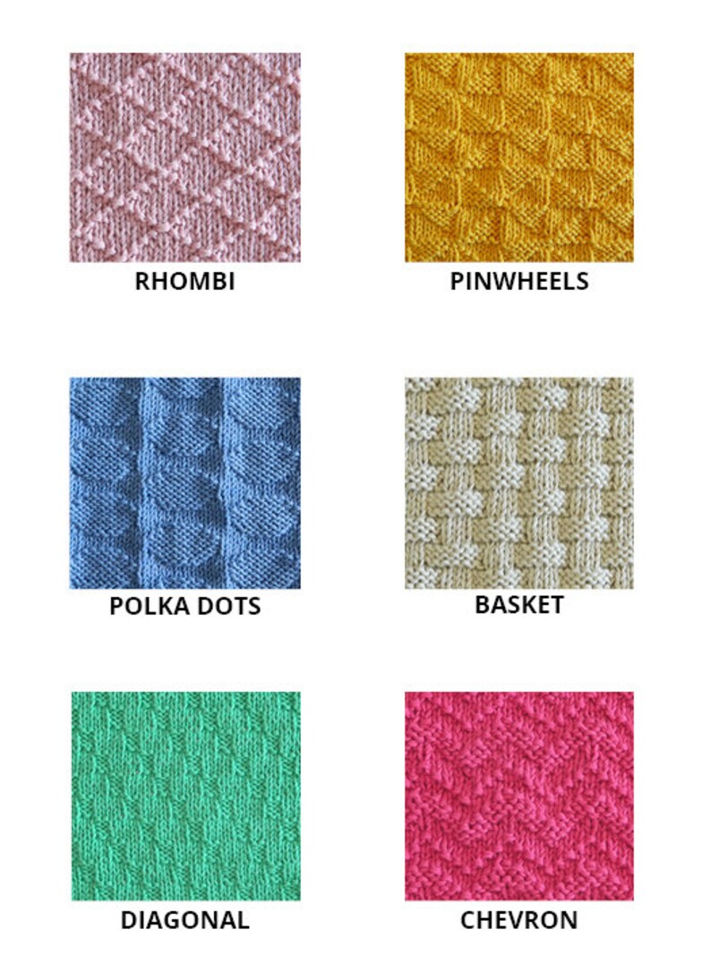 BEGINNER sampler blanket knitting pattern Beginner knit blanket PDF Easy knit baby blanket pattern ENGLISH Instant download image 4