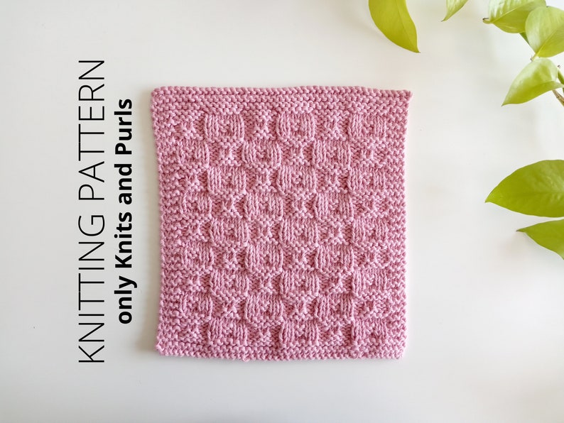 DISHCLOTH SET 3, dishcloth knitting pattern collection, 4 beginner patterns, Easy knit patterns Instant download, ohlalana image 4