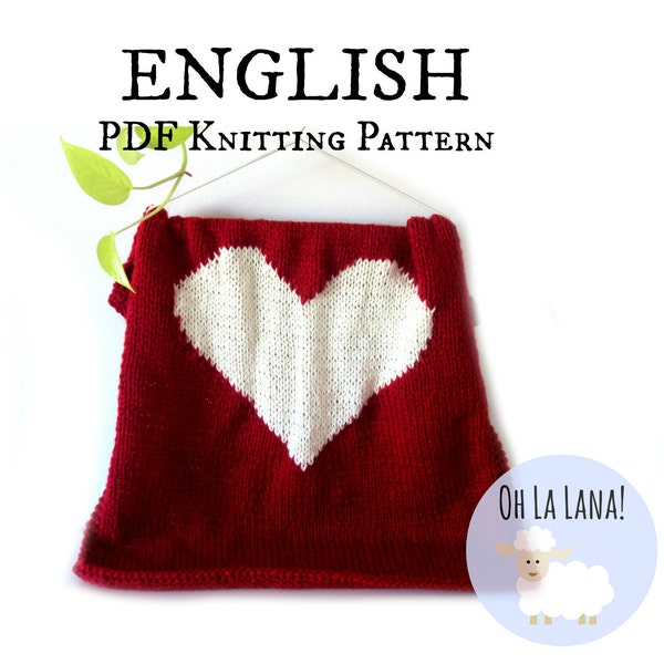 KNITTING PATTERN Heart Baby Blanket 2 SIZES, Easy Baby Blanket Pattern, Love blanket, beginner knitting, Instant download, pdf ohlalana