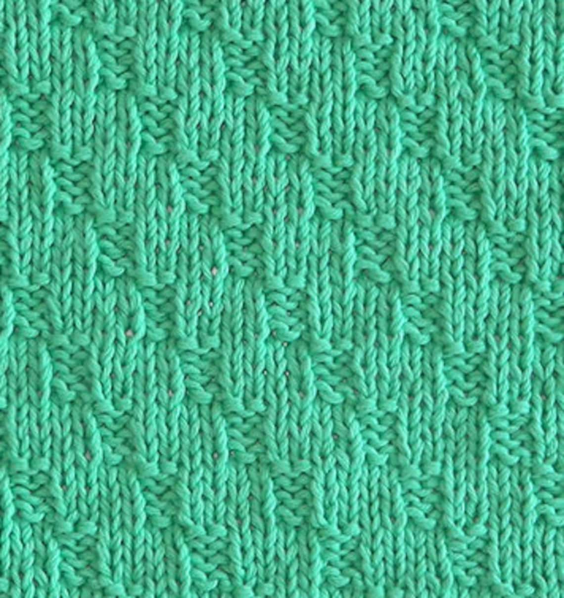 DIAGONAL Dishcloth KNITTING PATTERN Easy Dishcloth Easy Etsy