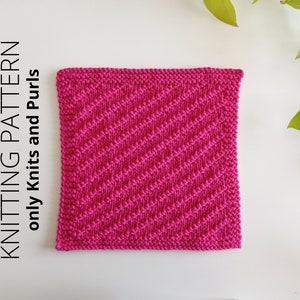 DISHCLOTH SET 3, dishcloth knitting pattern collection, 4 beginner patterns, Easy knit patterns Instant download, ohlalana image 3