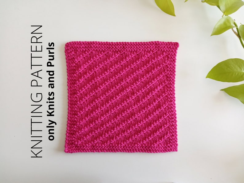 DISHCLOTH SET 3, dishcloth knitting pattern collection, 4 beginner patterns, Easy knit patterns Instant download, ohlalana image 3