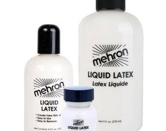 Mehron Professional Liquid Latex/Threatrical Natural Rubber Latex/Clear Liquid Latex mutiple sizes/Liquid Latex