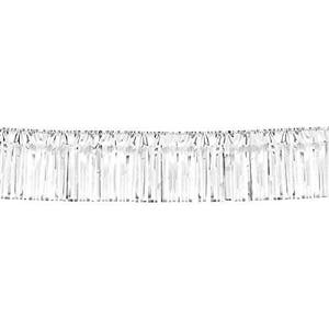 May include: A silver fringe trim with a metallic finish. The fringe is made of thin strips of foil and is perfect for adding a touch of sparkle to any project.