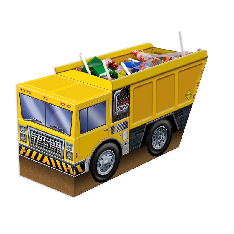 Construction Party Table DecorationsConstruction Party 3-D Centerpiece3-D Dump Truck Construction Centerpiece