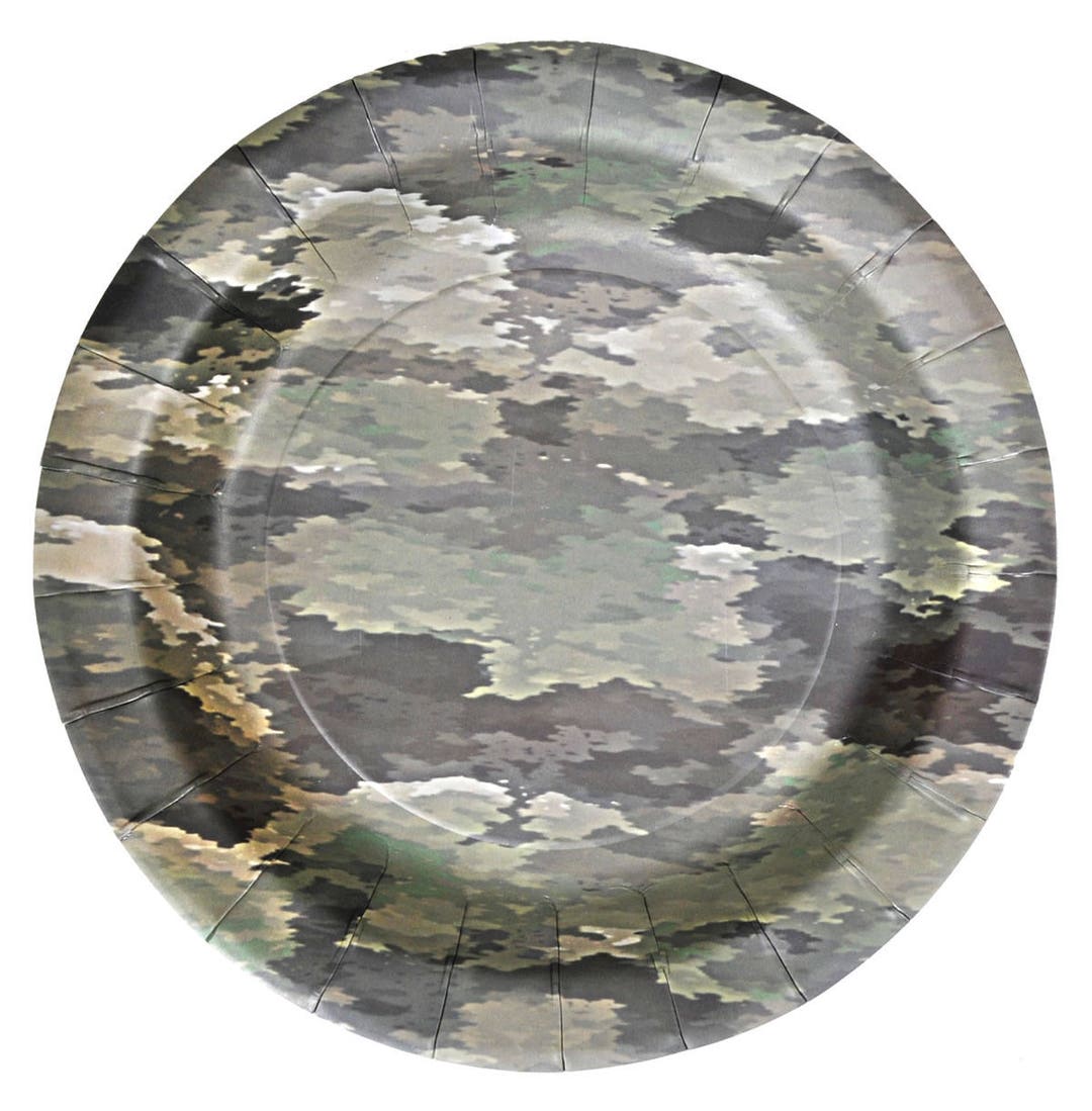 Authentic Camo Heavyweight Party Plates 8 Pack/tactical Camo Party