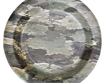 Authentic Camo Heavyweight Party Plates 8 Pack/Tactical Camo Party Plates/US Military Tactical Camo Party Plates/Modern Digital Camo Plates