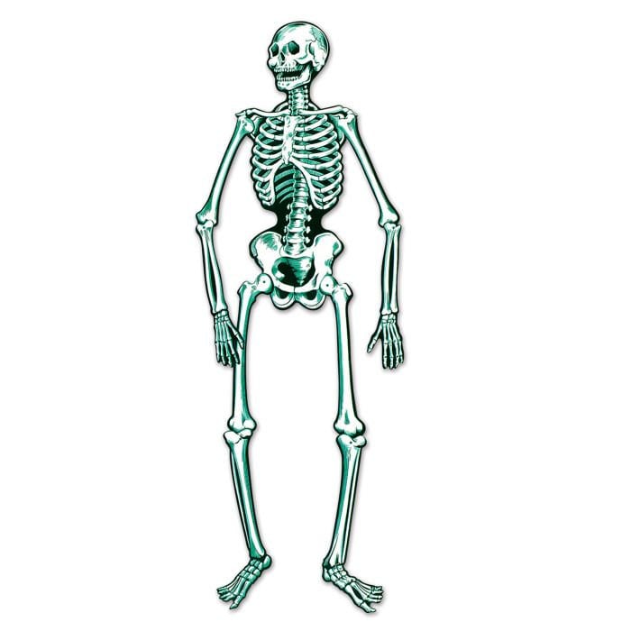 JIALWEN Halloween Moving Skeleton Decorations 36 Inch Realistic Plastic Bones With Moving Joints Skeleton For Halloween Party Decoration Haunted House Graveyard Props For