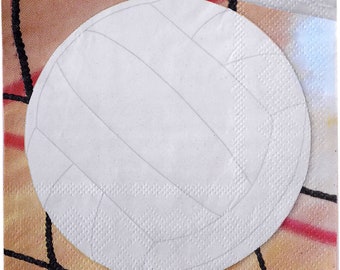 Serwetki na imprezę siatkarską/Serwetki do napojów na imprezę siatkarską/Serwetki na imprezę siatkarską z motywem/Dekoracje na imprezę siatkarską 16 szt. w opakowaniu