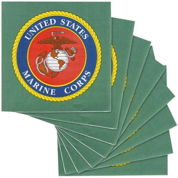 Officially Licensed Product-United States Marine Core Party Supplies/USMC Party Decorations/Marine Corps Party Luncheon Napkins 16 Pack