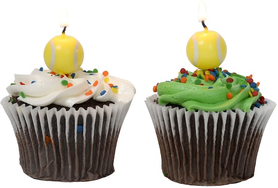 Tennis Party Candles Tennis Cupcake Candles Tennis Theme Etsy