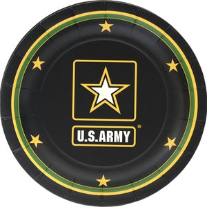 US Army Party Small Plates / USA Army Party Plates/ Official US Army Logo Party Dessert Plates