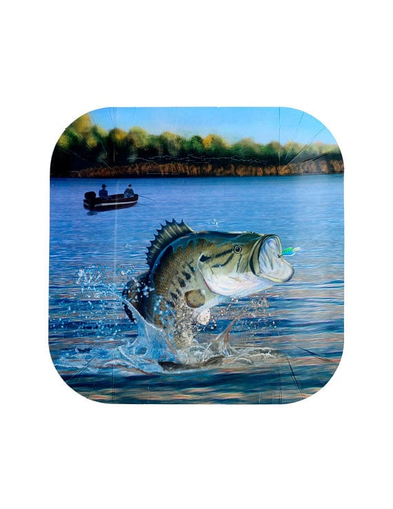Bass Fish Party Plates/ Fisherman Party Plates/ Bass Fishing Square Dinner  Plates/ Fishing Themed Party Plates 