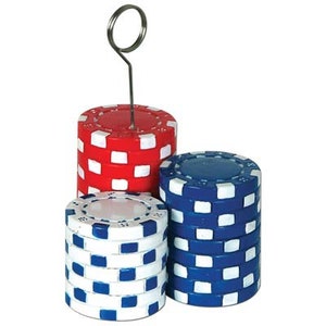 Poker Chip Balloon Weights Table Centerpiece /Poker Chips Table Decoration and Photo Holder 6 Pack/Poker Party Table Decor/Going All in