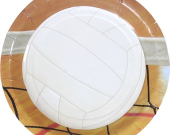 Volleyball Party Dessert Plates/Volleyball Party 7 inch Plates/Volleyball Themed Table Plates/Women's Volleyball Party Plates