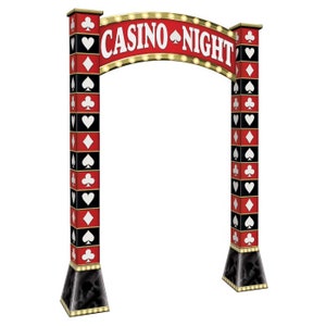 Arco de utilería en 3D para fiesta de casino/Arco de utilería para entrada a fiesta de casino/Arco para noche de casino