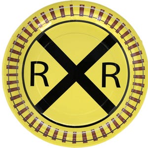 Railroad Party Plates/Train Party Supplies/ Train Party Plates/Railroad Party Plates  8 Pack