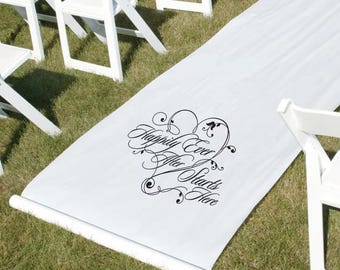Personalized Wedding Aisle Runner - Happily Ever After - Custom Text Available