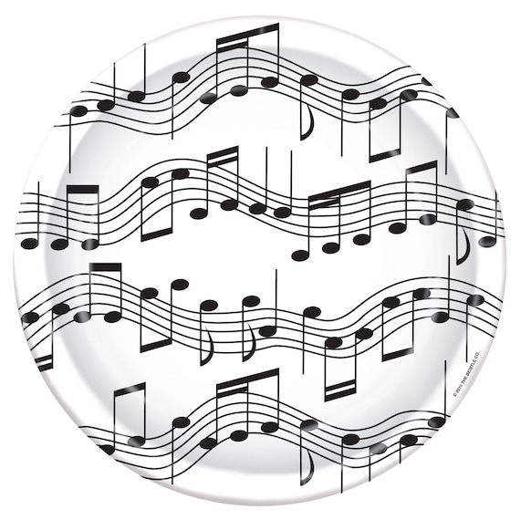Musical Note Party Plates/large Musical Note Dinner Etsy