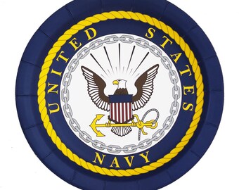 US Navy Party Plates - Graduation, Retirement, Celebration (8-Pack)
