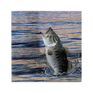 Bass Fish Napkins / Fish Party Napkins / Fishing Party Napkins / Bass Fish Party