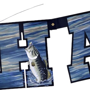 Fish Birthday Party Banner /Bass Fishing Party Decorations/Fisherman Theme Party Banner/Fishing Party Banner