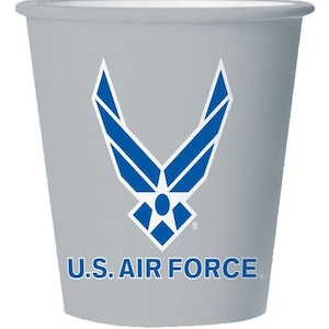 US Air Force Party Cups- Air Force Paper Cups, Air Force Party, Air Force Graduation, Air Force Retirement Party