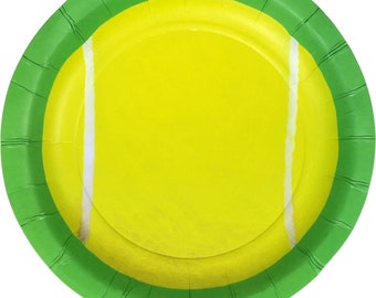Platos para fiesta de tenis (paquete de 8) de 7 pulgadas, temática de cancha de tenis