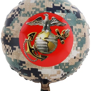 Officially Licensed Product-Marine Corps Globe Mylar Balloon/Marine Core Globe Mylar Balloon/Marine Core Mylar/Dual Sided Globe and Slogan